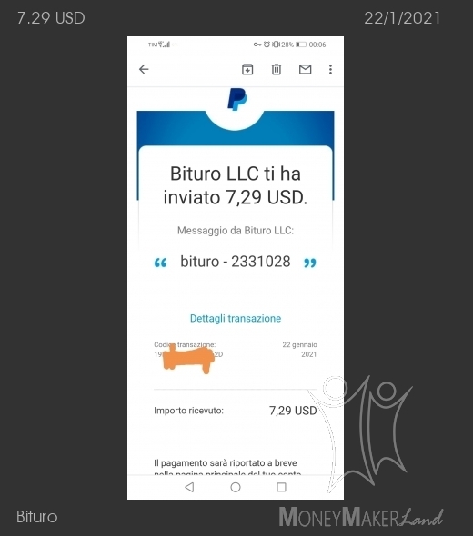 Payment 92 for Bituro 