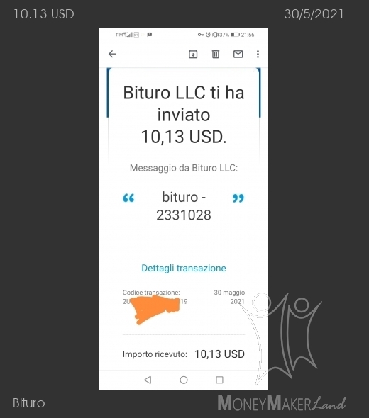 Payment 96 for Bituro 