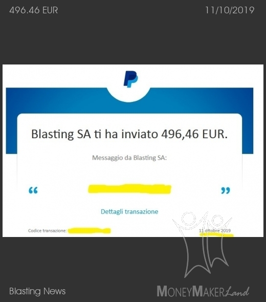 Payment 13 for Blasting News