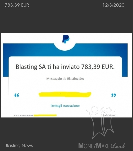 Payment 18 for Blasting News