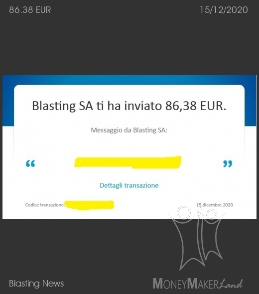 Payment 24 for Blasting News