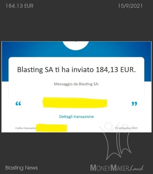 Payment 32 for Blasting News