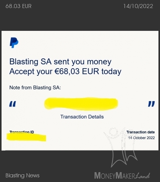 Payment 45 for Blasting News