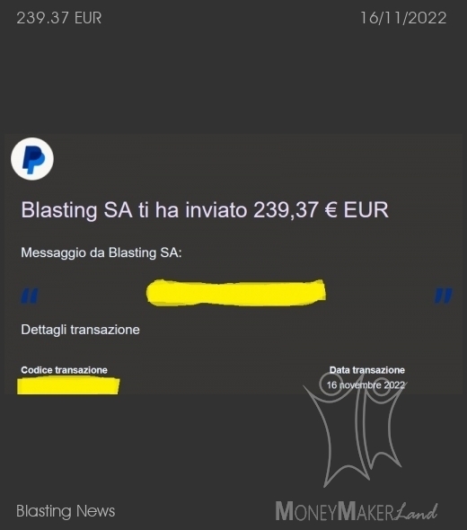 Payment 46 for Blasting News