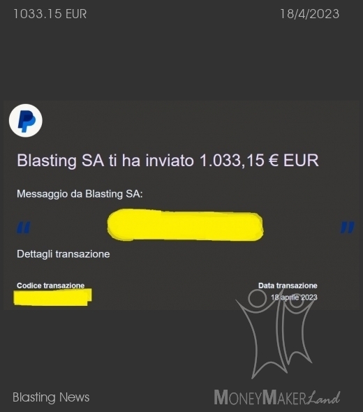 Payment 52 for Blasting News