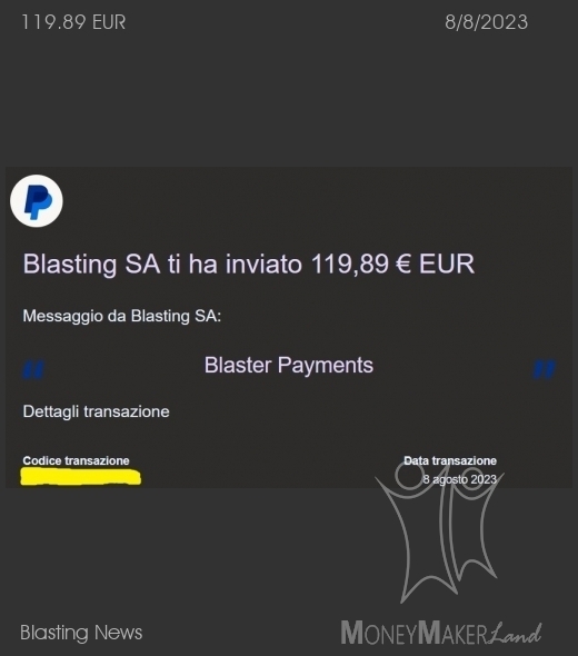 Payment 56 for Blasting News