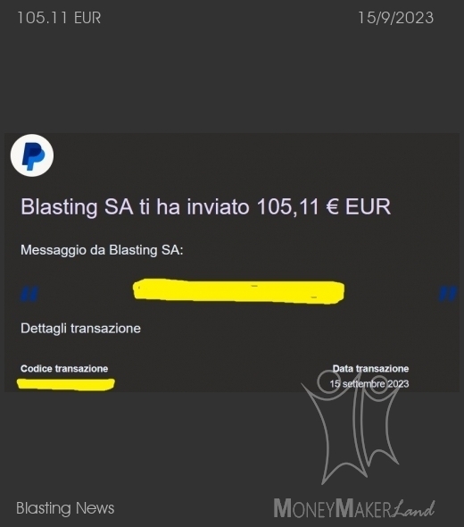 Payment 57 for Blasting News