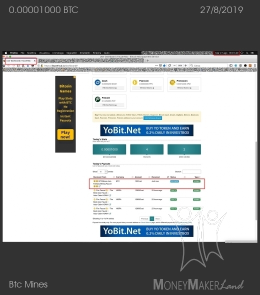 Pagamento 110 per Btc Mines