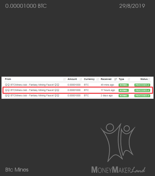 Payment 115 for Btc Mines