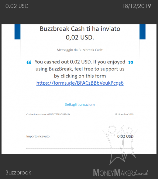 Payment 4 for Buzzbreak 