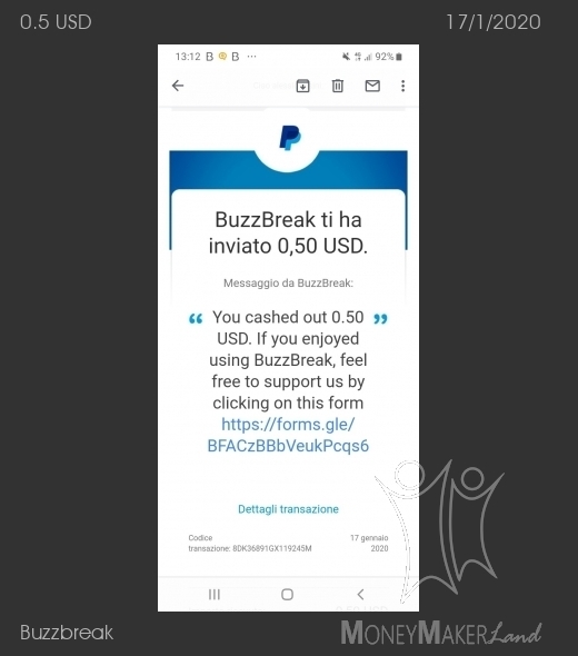Payment 24 for Buzzbreak 