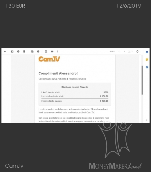 Payment 4 for Cam.tv
