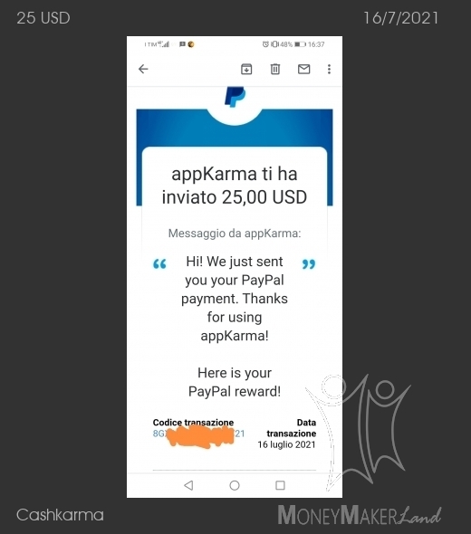 Payment 5 for Cashkarma