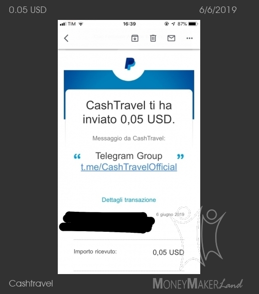 Pagamento 22 per Cashtravel