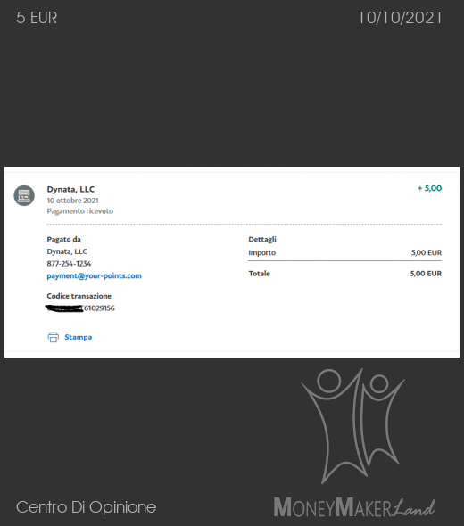 Payment 495 for Centro Di Opinione