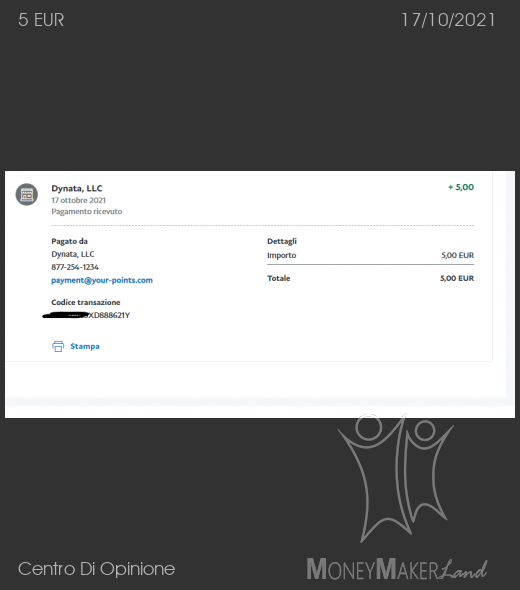 Payment 496 for Centro Di Opinione