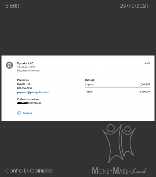 Payment 498 for Centro Di Opinione
