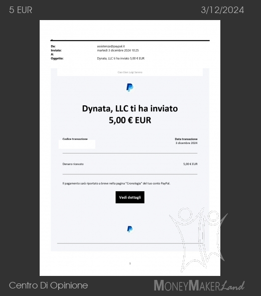 Payment 531 for Centro Di Opinione