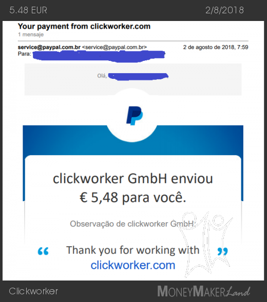 Payment 117 for Clickworker