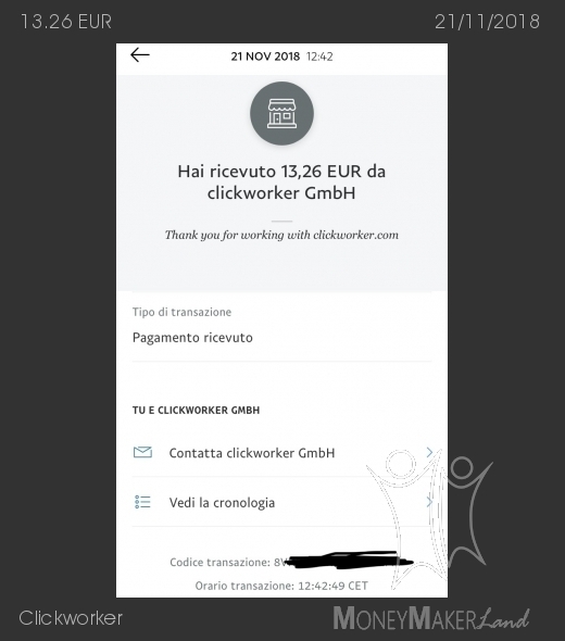Payment 119 for Clickworker