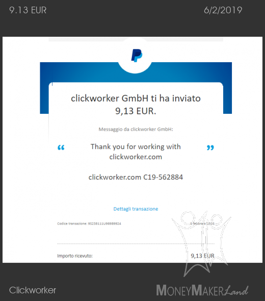 Payment 127 for Clickworker