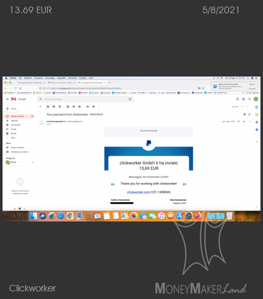 Pagamento 148 per Clickworker