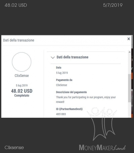 Payment 2443 for Ysense