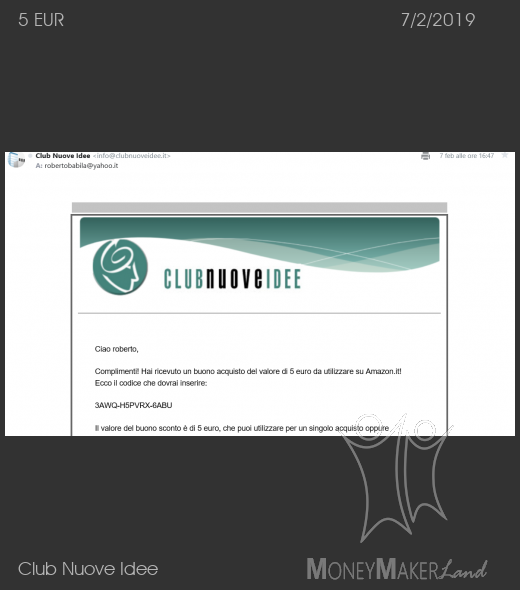 Pagamento 74 per Club Nuove Idee