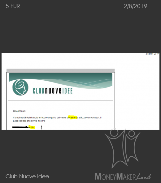 Pagamento 82 per Club Nuove Idee