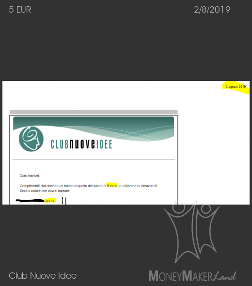 Pagamento 83 per Club Nuove Idee