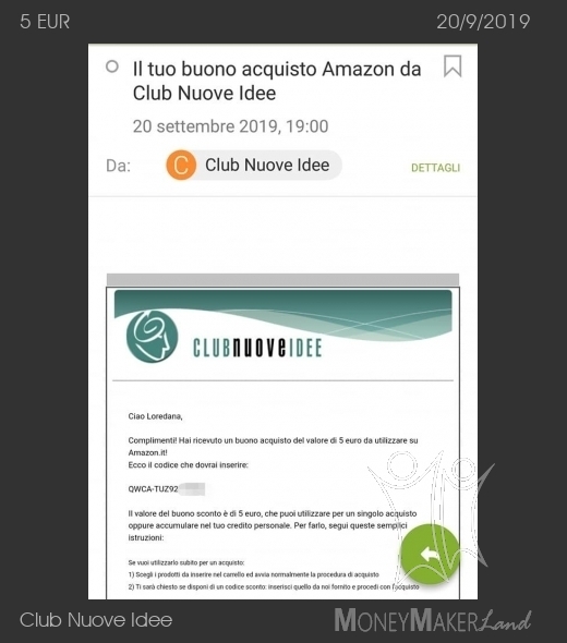 Payment 85 for Club Nuove Idee