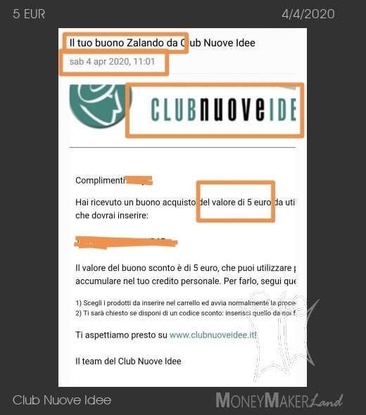 Payment 89 for Club Nuove Idee