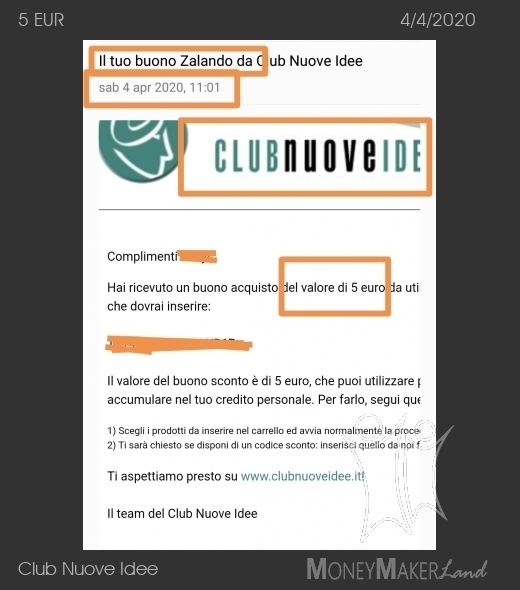 Pagamento 89 per Club Nuove Idee