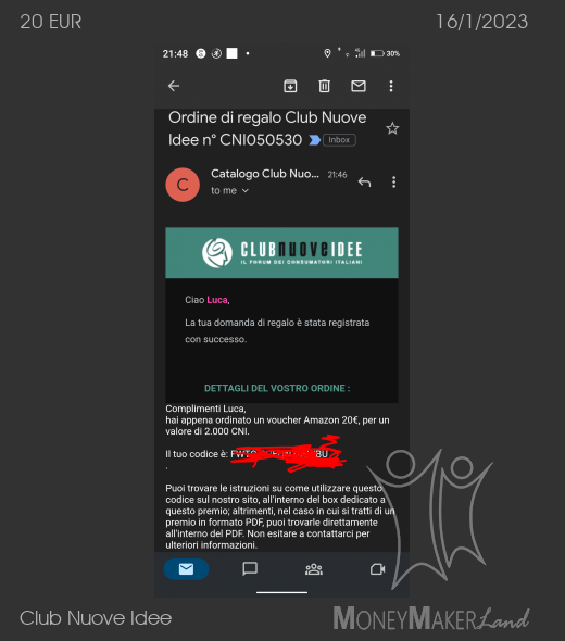 Pagamento 105 per Club Nuove Idee