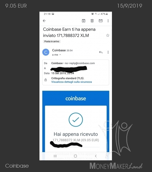 Payment 20 for Coinbase