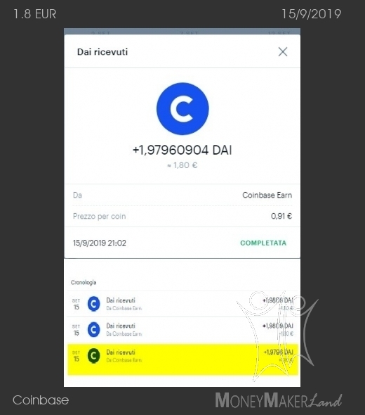 Payment 26 for Coinbase