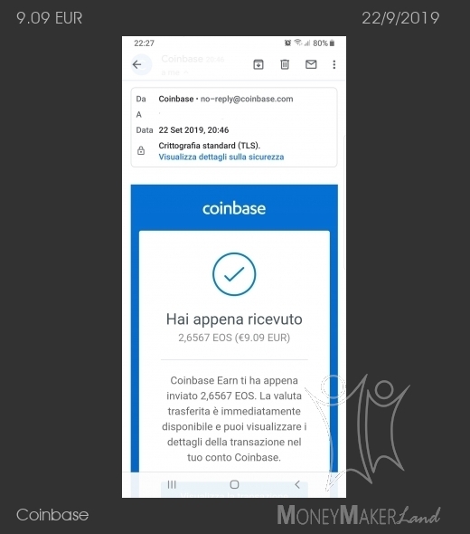 Pagamento 27 per Coinbase