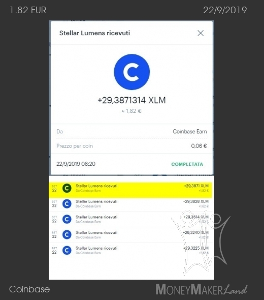 Payment 29 for Coinbase