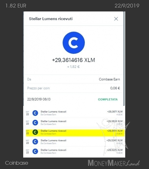 Payment 31 for Coinbase