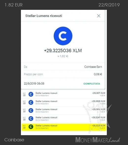 Payment 33 for Coinbase