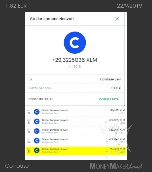 Pagamento 33 per Coinbase