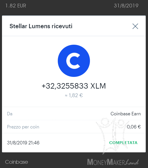 Pagamento 40 per Coinbase