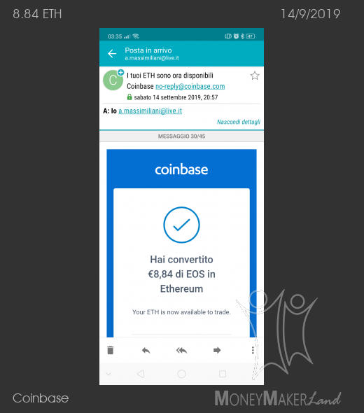 Pagamento 44 per Coinbase