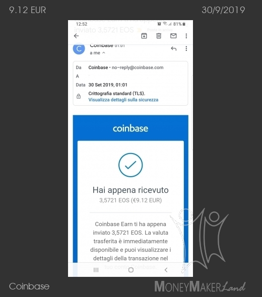Payment 45 for Coinbase