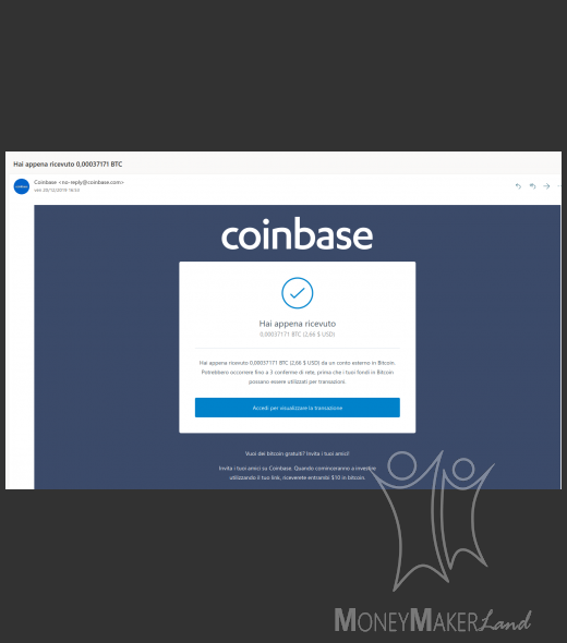 Payment 68 for Coinbase