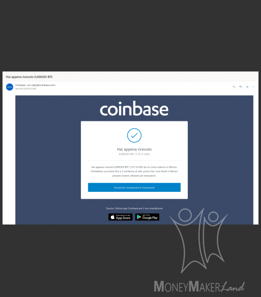 Payment 69 for Coinbase