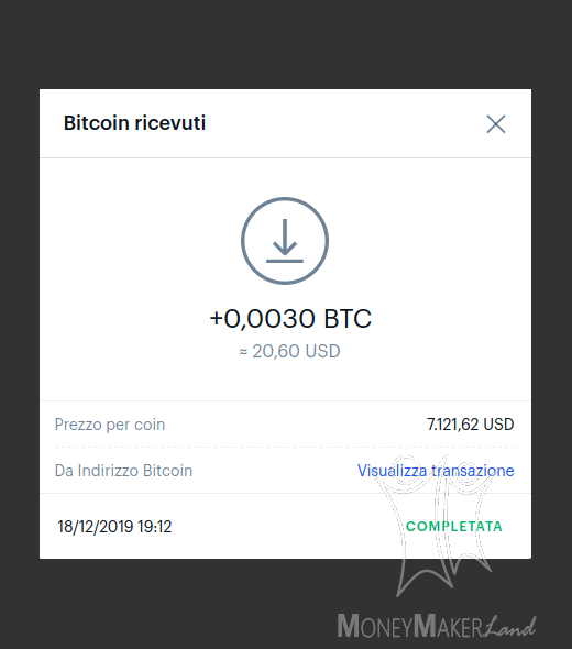 Payment 74 for Coinbase