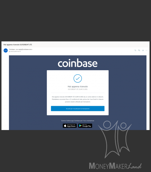 Payment 75 for Coinbase