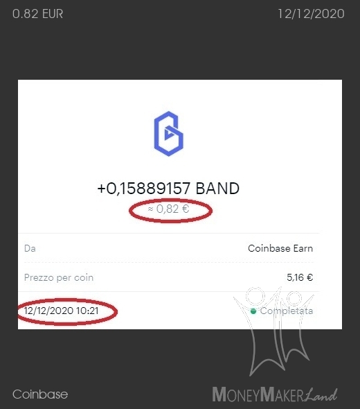 Payment 103 for Coinbase