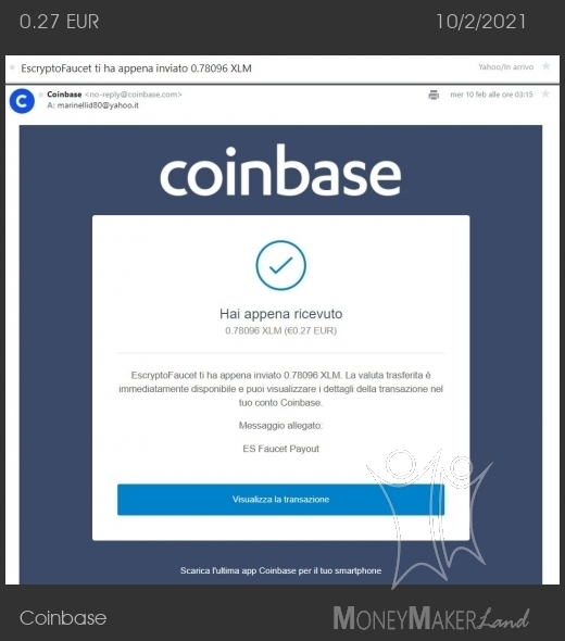 Payment 113 for Coinbase